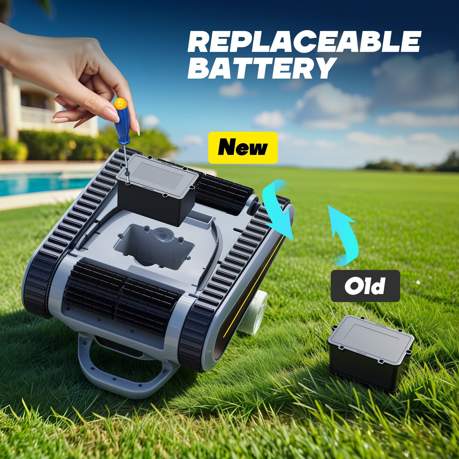Havospark Robotic Pool Vacuum Cleaner for All Pool Shapes -SAT 30 — Up to 2150 sq ft / 3 m Depth, 2.5L Filter Basket, Cordless & Rechargeable - Image 12