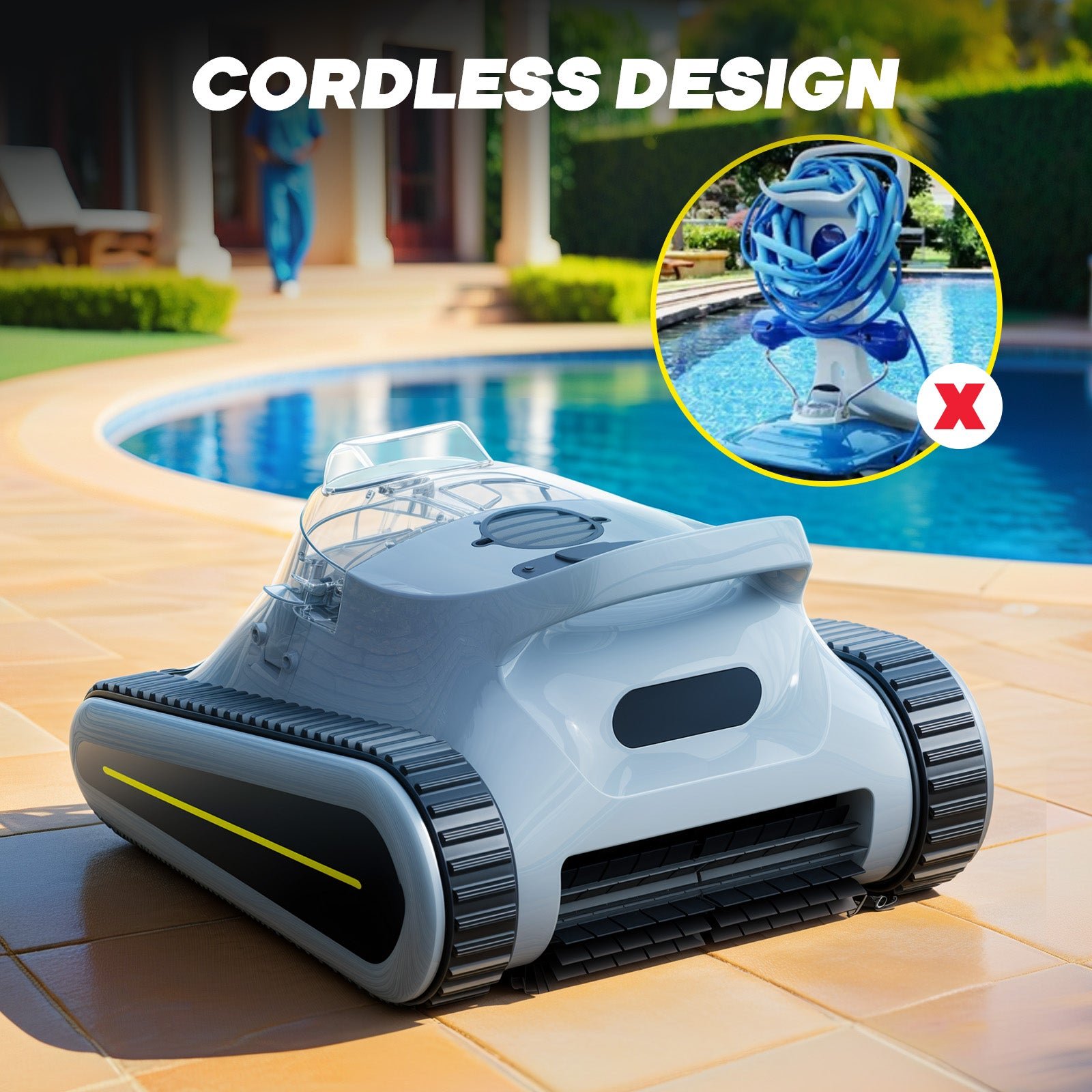Havospark Robotic Pool Vacuum Cleaner for All Pool Shapes -SAT 30 — Up to 2150 sq ft / 3 m Depth, 2.5L Filter Basket, Cordless & Rechargeable - Image 14